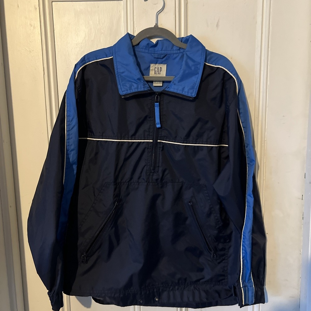 VTG Gap Nylon Pullover Windbreaker Mens XS Blue 1/4 Zip 90s Jacket 112852-00-1